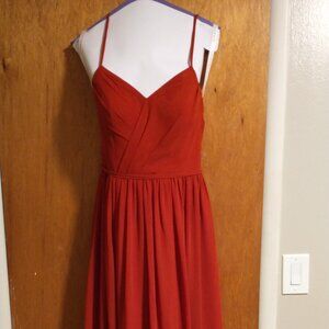 Azazie Davis Chiffon dress size 6 Rust